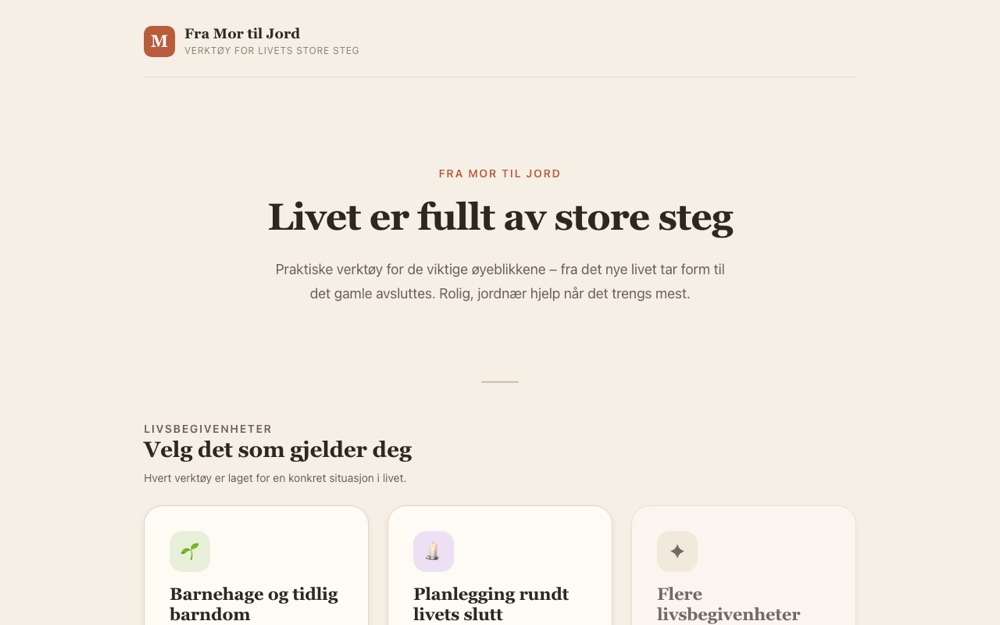 Skjermbilde av Fra mor til jord